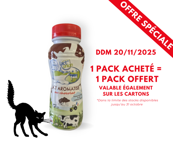 Lait aromatisé Chocolat Lact Union Stérilisé UHT (Vendu par pack)
