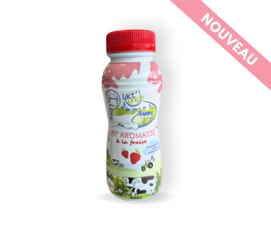 Lait aromatisé Fraise Lact Union Stérilisé UHT (Vendu par pack)